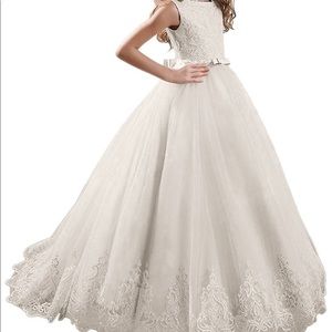 Flower Girl/ Communion Ivory Lace Dress
